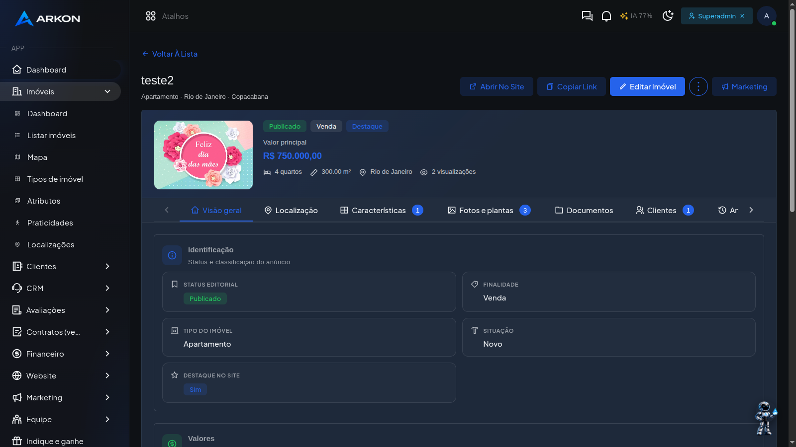 Ficha do imóvel