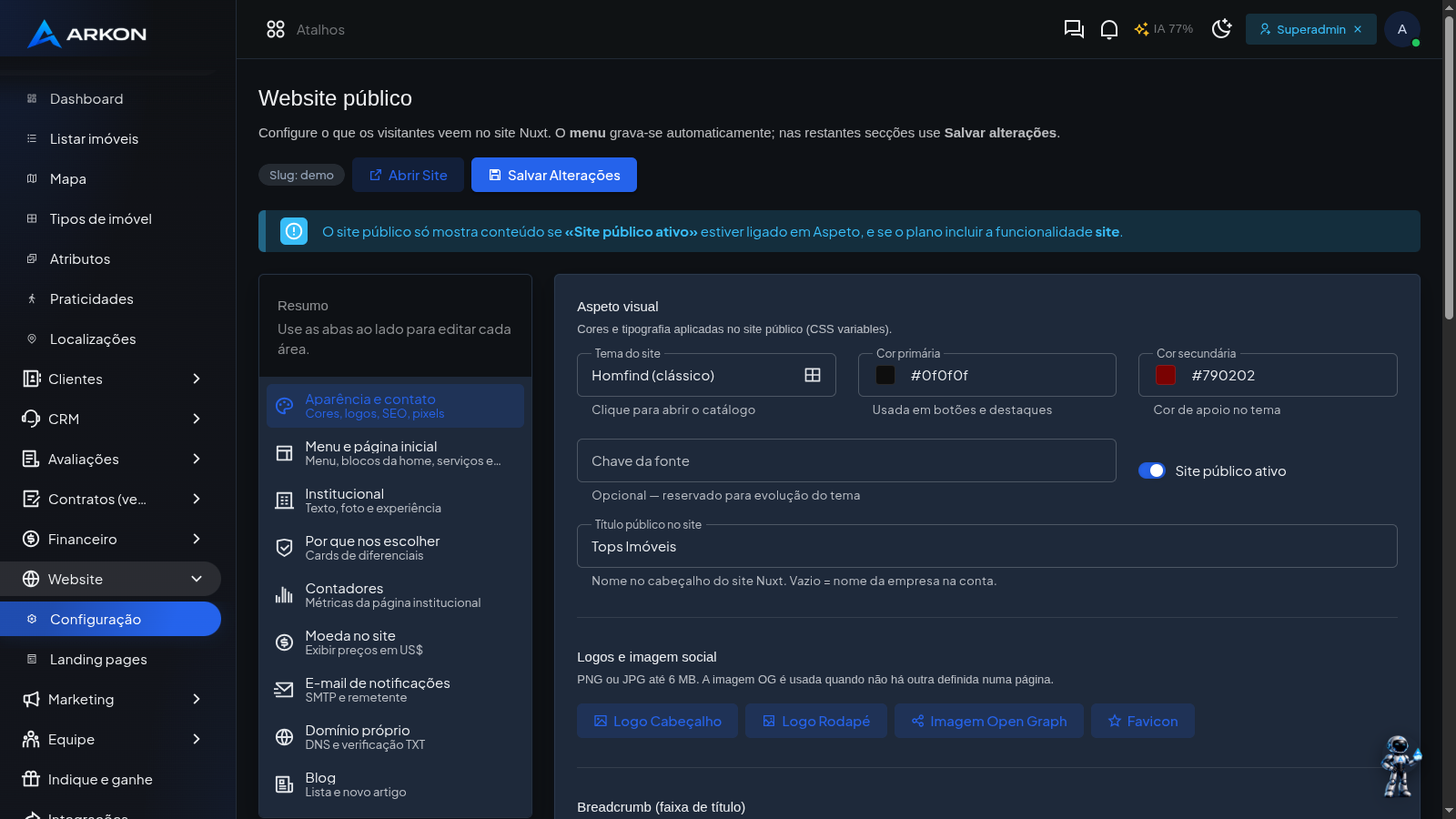 Website público